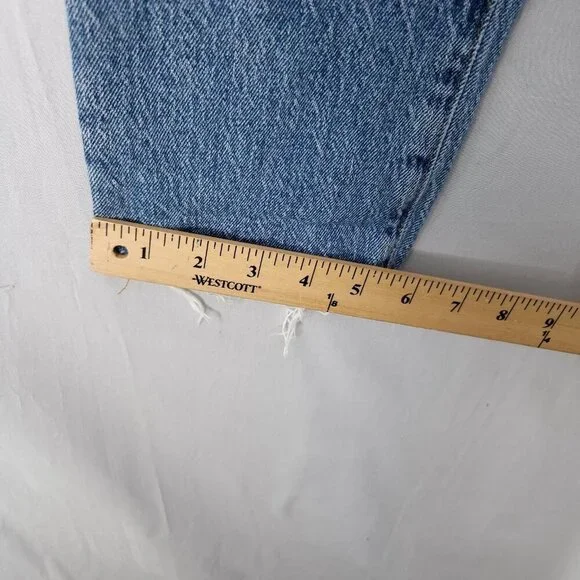 Madewell The Perfect Vintage Jean Straight Leg Crop Womens 25 Raw Hem Denim Boho - Picture 12 of 14